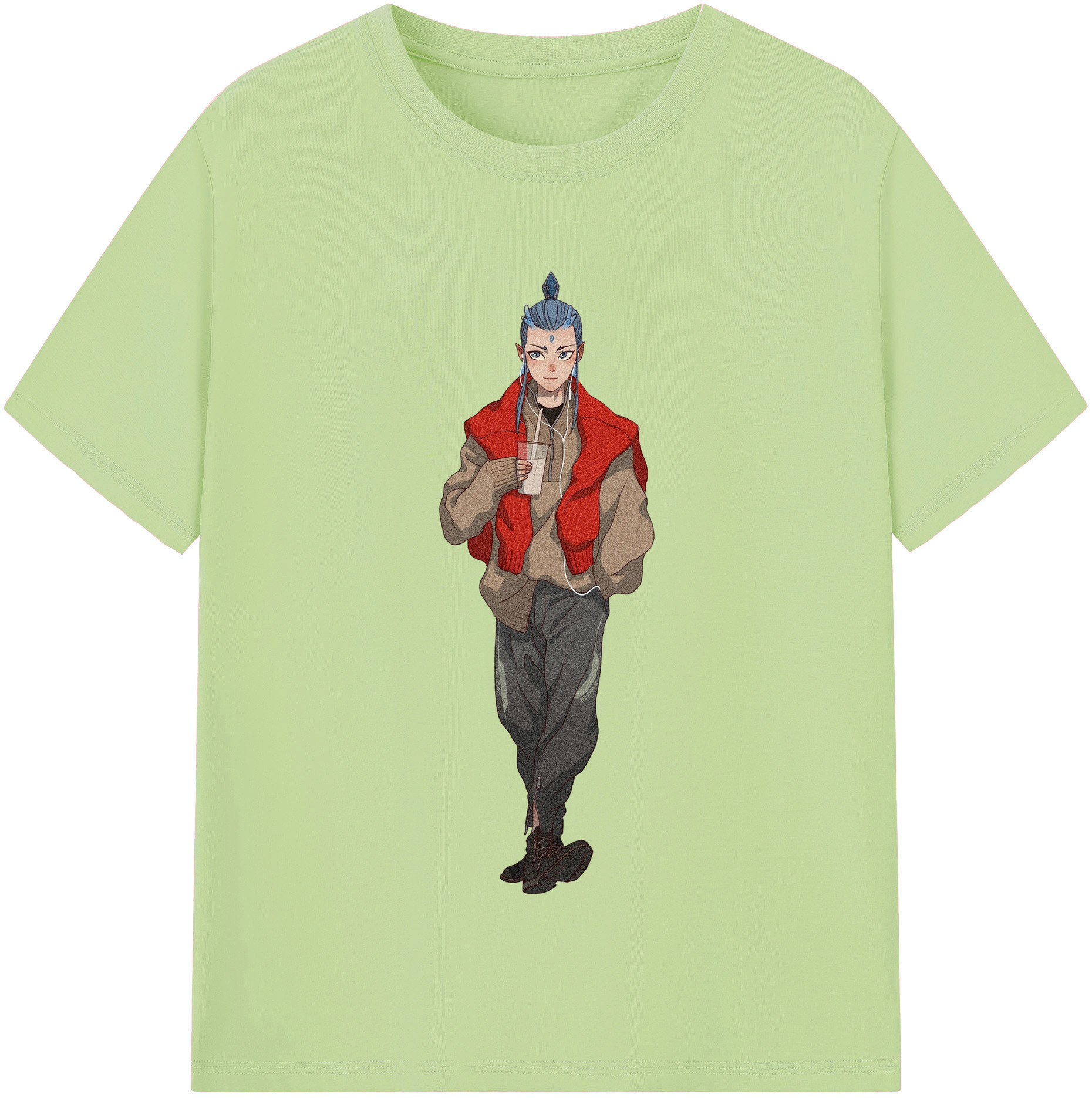 （画像用） Ne Zha 2 ナタ 魔童の大暴れ 綿100％半袖Tシャツ（フロントプリント）